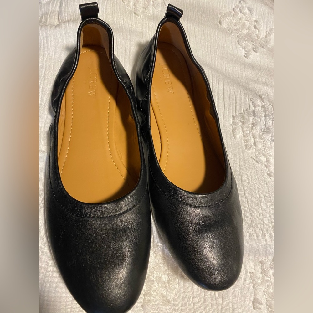 J Crew Lizzie leather ballet flats shoes Size 10 WORN ONCE - Picture 3 of 4